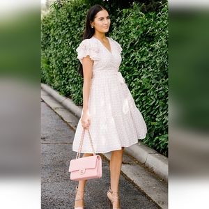 Rachel Parcell Polka Dot Faux Wrap Tie Dress  Size XXL NWT